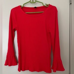 Jcrew long sleeve, ribbed shirt with bell sleeves - Like New